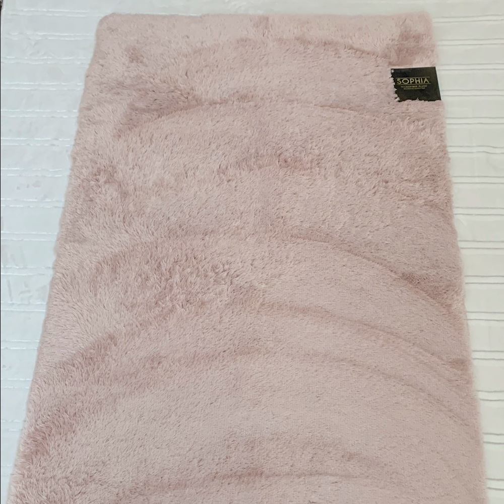 Sophia Luxurious Microfiber Plush Decorative Accent Blush Pink Rug 3 ft x 5 ft